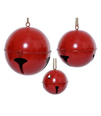 Grelot de Noël en métal rouge
