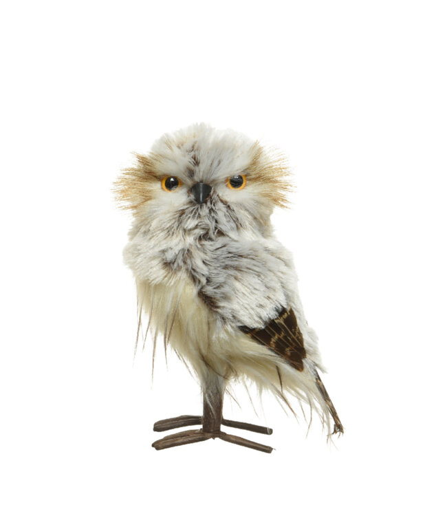 Hibou décoratif brun – Symbole de sagesse et charme hivernal