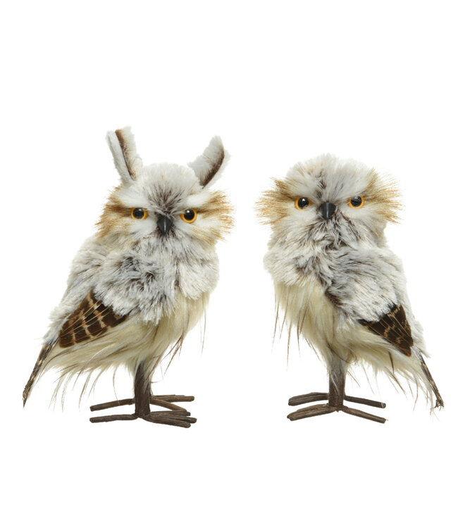 Hibou décoratif brun – Symbole de sagesse et charme hivernal