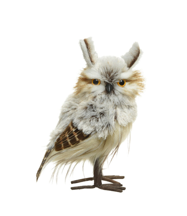 Hibou décoratif brun – Symbole de sagesse et charme hivernal