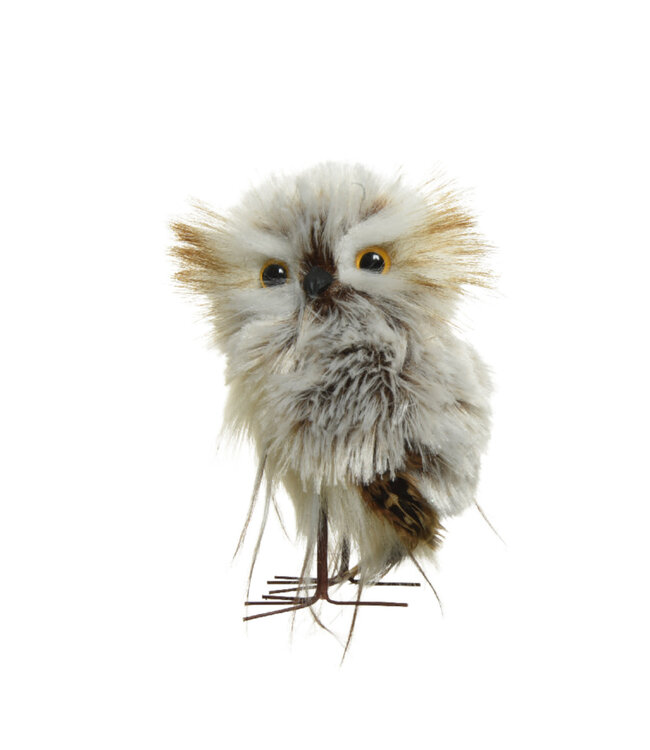 Hibou décoratif brun – Symbole de sagesse et charme hivernal