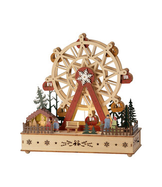 Carrousel musical en bois LED