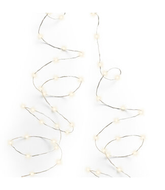 Lumières micro LED fils argent blanc chaud