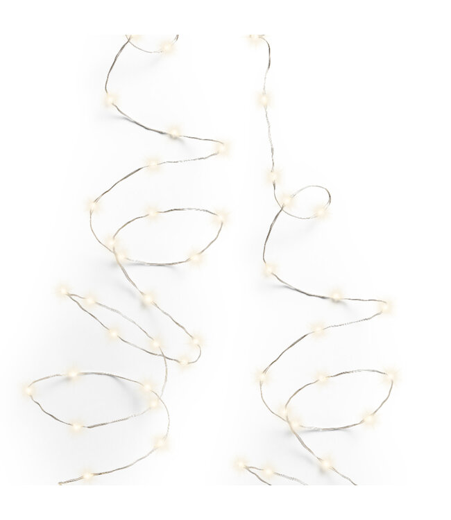 Lumières micro LED fils argent blanc chaud