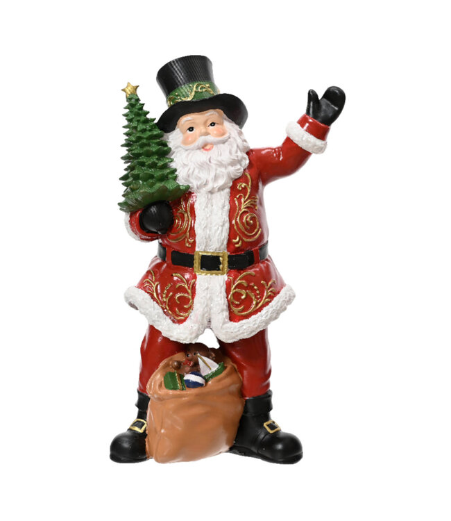 Père-Noël sac cadeaux et sapin 7 po
