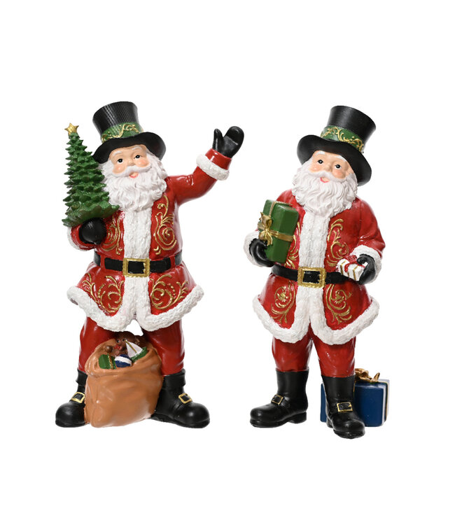 Père-Noël sac cadeaux et sapin 7 po