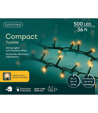 Lumières compact LED fils vert blanc classique Lumières compact LED fils vert blanc classique