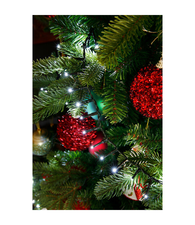 Lumières compact LED fils vert blanc froid | Éclat blanc froid, ambiance scintillante