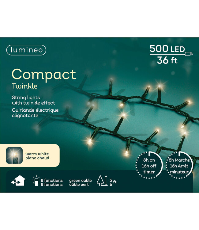 Lumières compact LED fils vert blanc chaud | Ambiance féérique raffinée