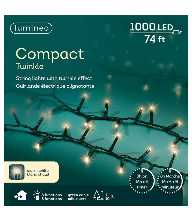 Lumières compact LED fils vert blanc chaud | Ambiance féérique raffinée