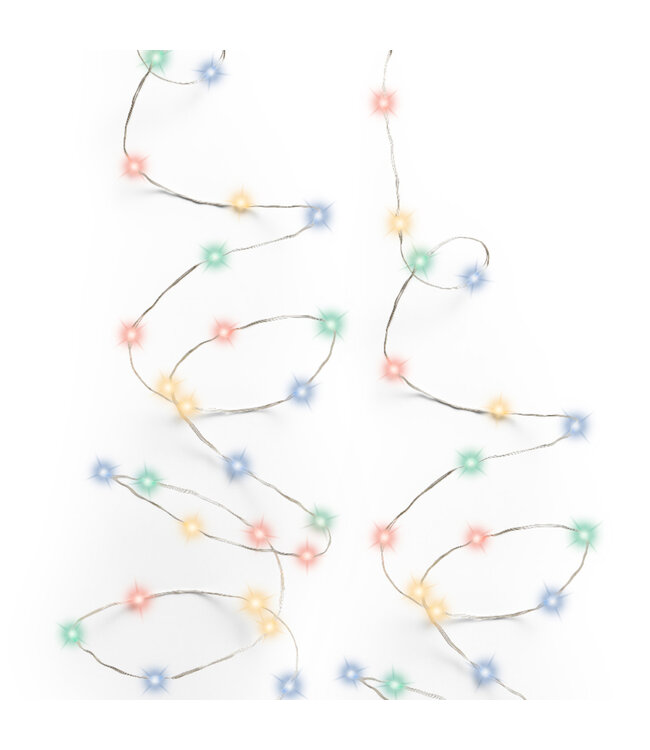 Lumières scintillantes LED fils argent multi-couleurs