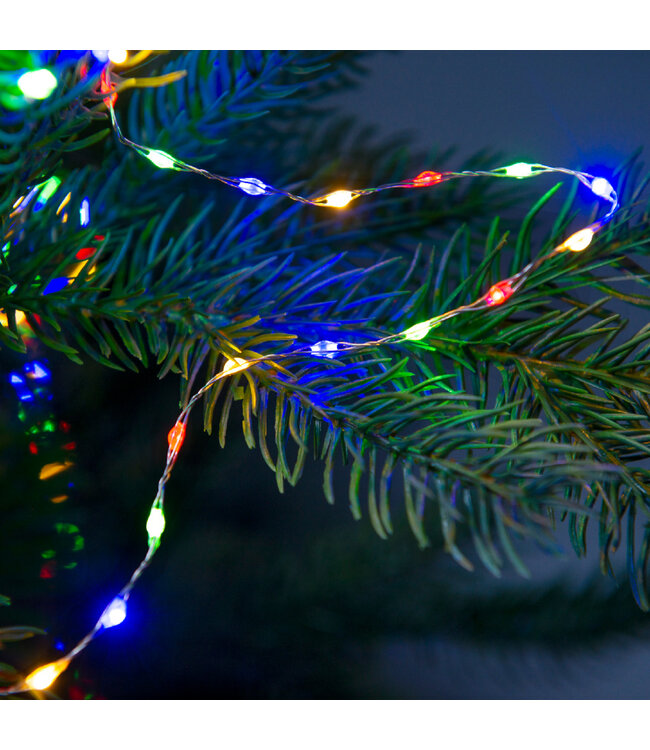 Lumières scintillantes LED fils argent multi-couleurs