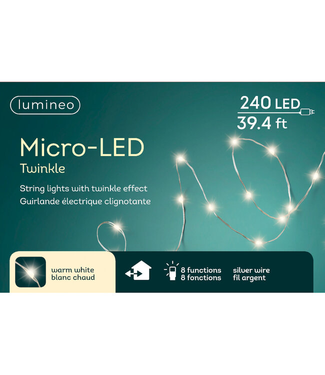 Lumières scintillantes LED fils argent blanc chaud | Éclat blanc chaud, ambiance poétique