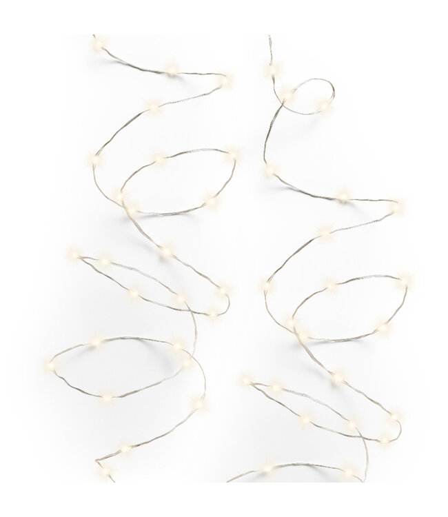 Lumières scintillantes LED fils argent blanc chaud