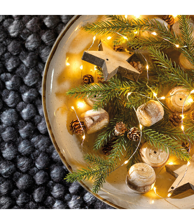 Lumières scintillantes LED fils argent blanc chaud | Éclat blanc chaud, ambiance poétique