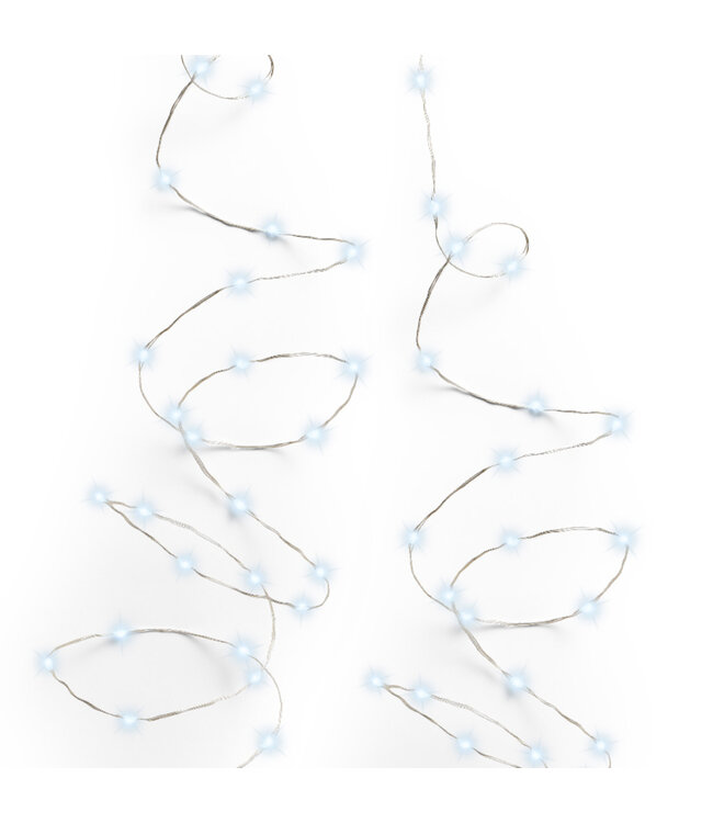 Lumières scintillantes LED fils argent blanc froid