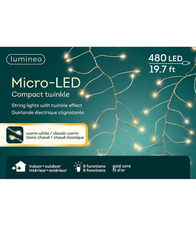 Guirlande de lumières blanc chaud et classique 19,7 pi