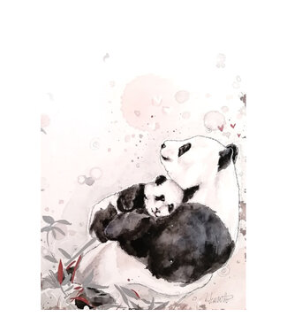 Carte - Maman et bébé pandas
