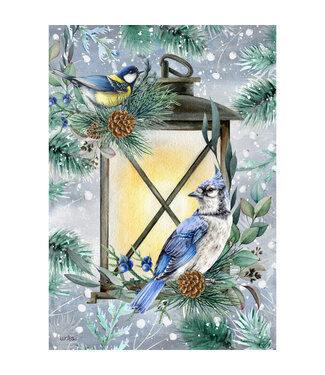 Drapeau - Lanterne et geai bleu