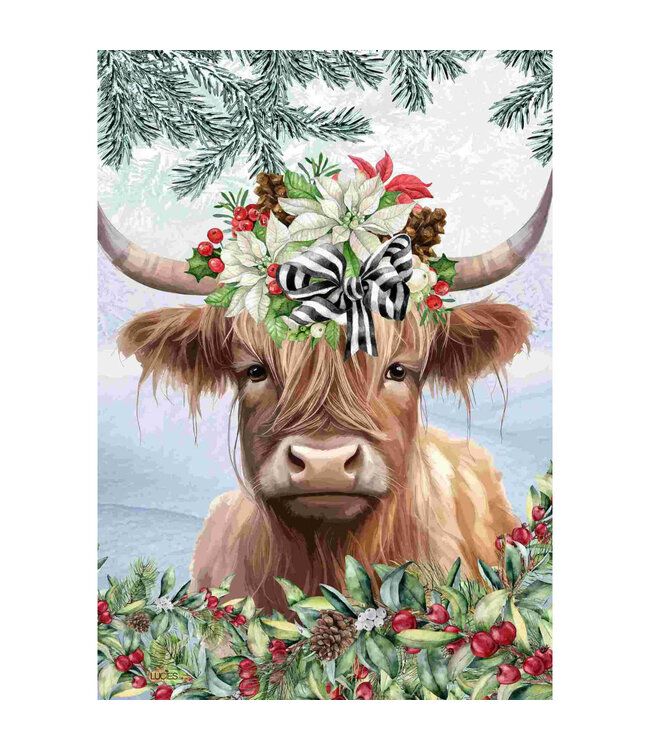 Drapeau - Jolie vache de Noël