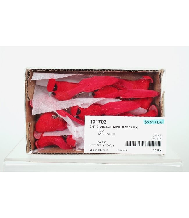 Cardinal sur clip 2,5 po (boîte de 12)