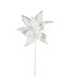 Tiges longues décoratives en fausse fourrure – Poinsettia blanc