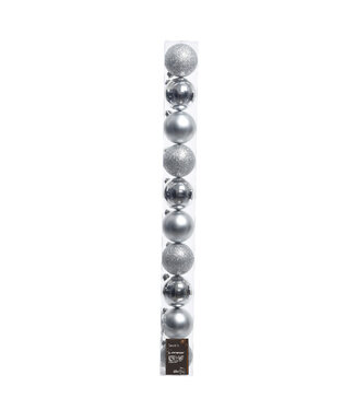 Tube de 10 boules argent mixte 2 po
