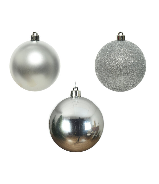 Tube de 10 boules argent mixte 2 po