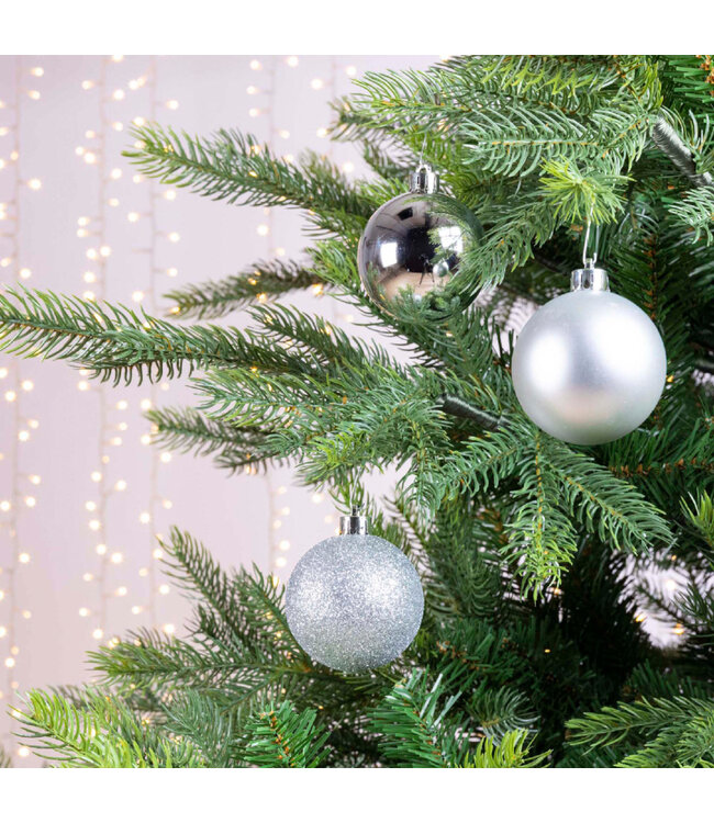 Tube de 10 boules argent mixte 2 po