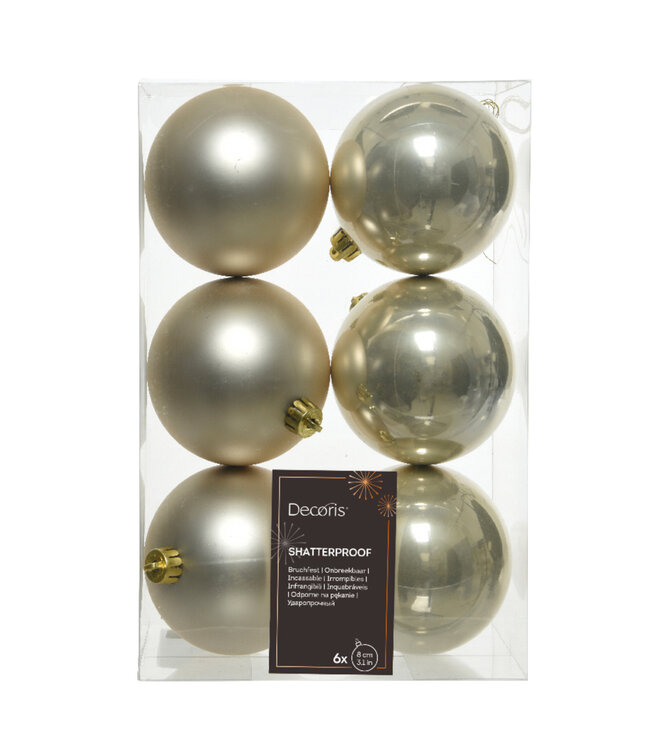Boules plastique blanc perle (paquet de 6)