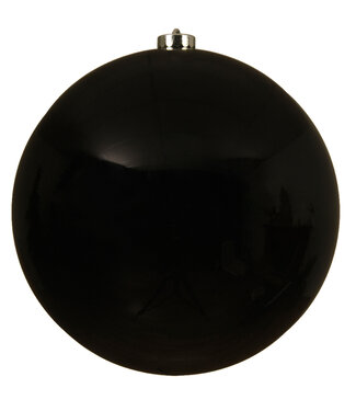 Boule plastique noir brillante 8 po