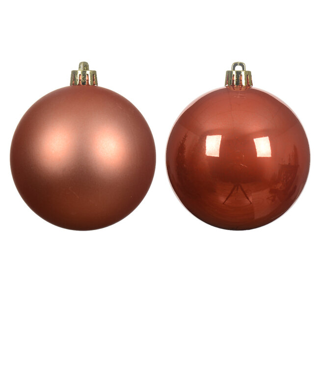 Boules plastique orange brillant/mat 3 po (boîte de 6)