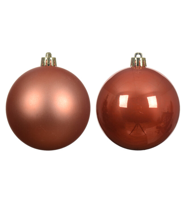 Boules plastique orange brillant/mat 4 po (boîte de 4)