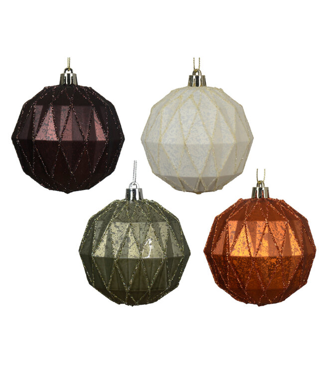 Boule motifs losanges 3 po (4 ass.)