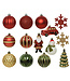 Ensemble de 25 ornements rouge, vert et or