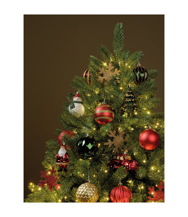 Ensemble de 25 ornements rouge, vert et or