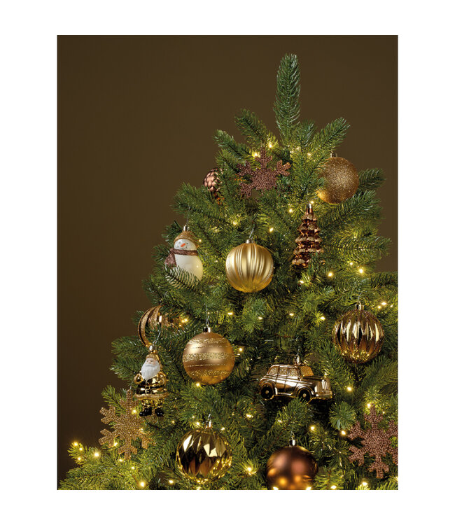 Ensemble de 25 ornements espresso et or