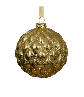 Boule plastique brillante or 3 po