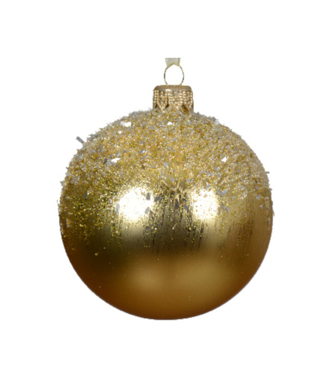 Boule de verre or et transparent (6 ass.)