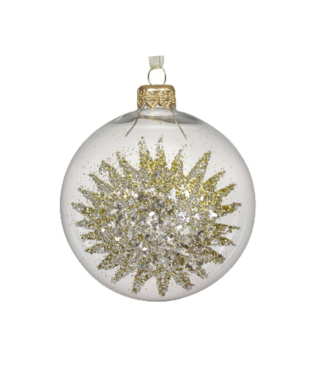 Boule de verre or et transparent (6 ass.)