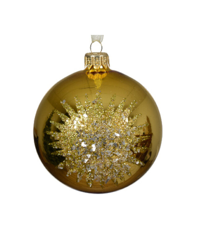 Boule de verre or et transparent (6 ass.)