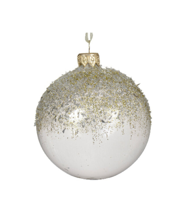 Boule de verre or et transparent (6 ass.)