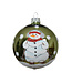 Boule de verre rouge ou verte bonhomme de neige (6 ass.)
