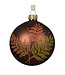Boule de verre espresso, motif de feuilles 3 po