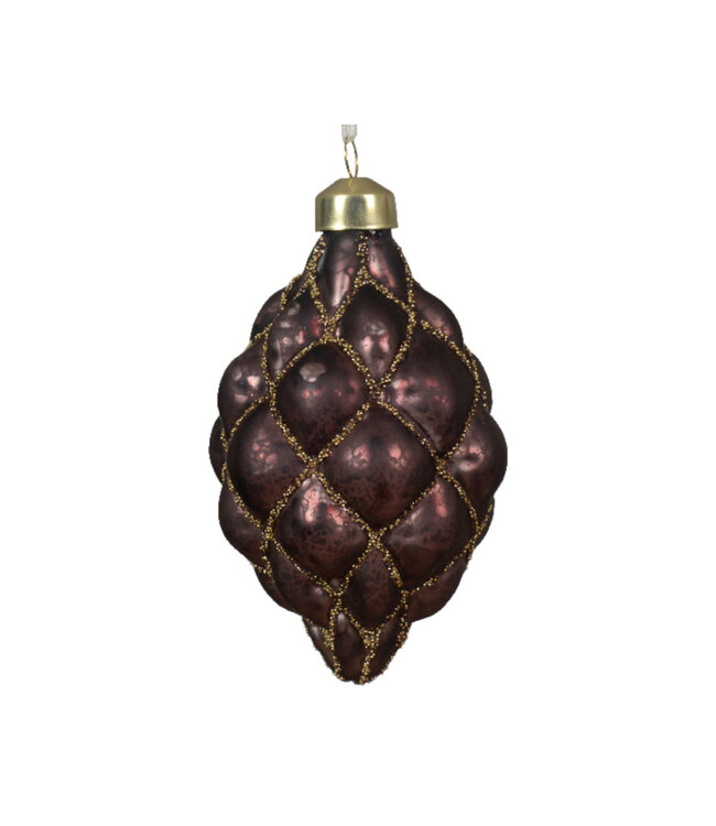 Ornement de verre losange quadrillé (4 ass.)