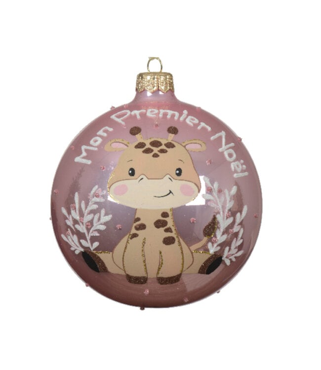 Boule "Mon premier Noël" bébé giraffe