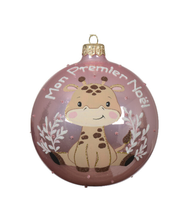 Boule "Mon premier Noël" bébé giraffe