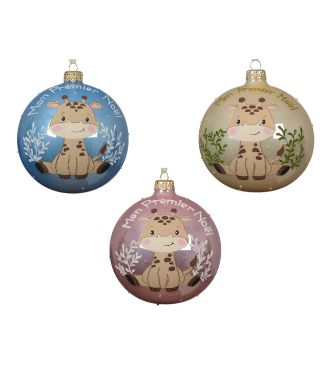 Boule "Mon premier Noël" bébé giraffe