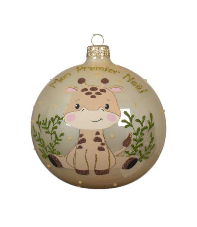 Boule "Mon premier Noël" bébé giraffe
