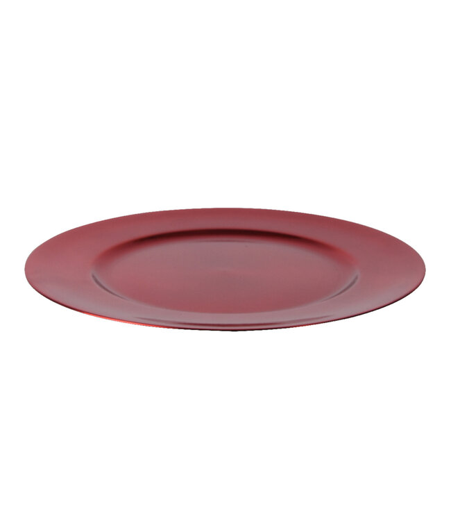 Assiette plastique rouge 13 po